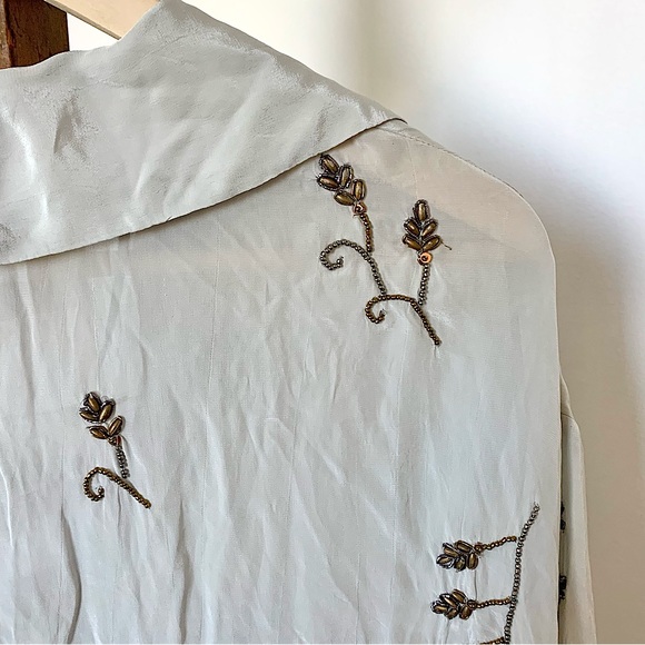 NWT Zara Limited Edition Embellished Jewel Top Gray LG - Picture 8 of 14